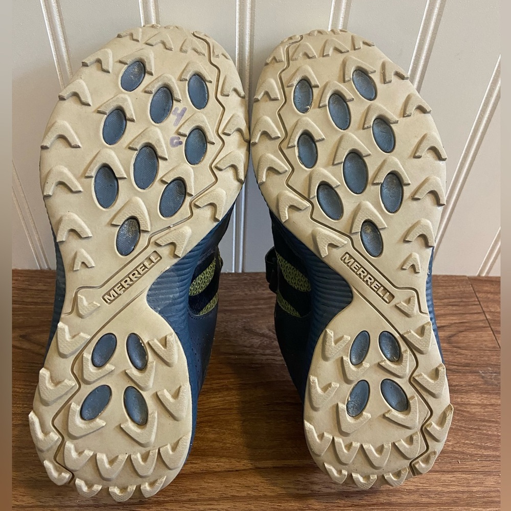 Merrell Nova 2 Trail Runner Sneaker Hook & Loop Blue Green Youth 3 - Picture 10 of 12
